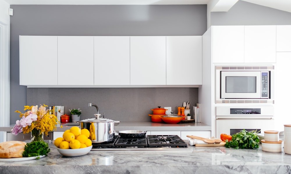 Clean, well-kept kitchen worktop and oven area
